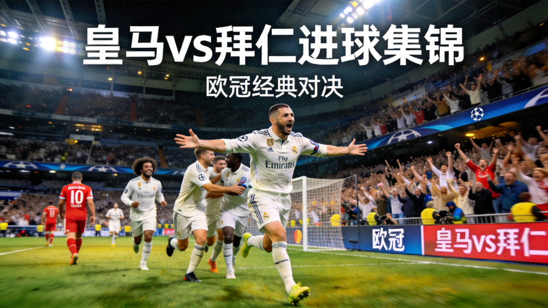 欧冠皇马对阵拜仁进球集锦封面，球员庆祝画面
